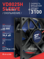 Вентилятор VD8025H sleeve (скольжение) 24V - st-e.info - Тула