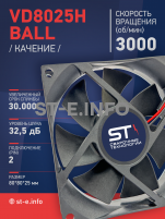 Вентилятор  VD8025H Ball (качения) 12V - st-e.info - Тула