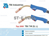 Горелка для полуавтоматической сварки TBi 7W-blue-ESW long, длина 3 метра - st-e.info - Тула
